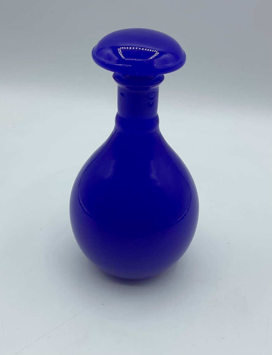  Murano Opaline Glass Perfume Bottle In Lapis Colour-photo-7