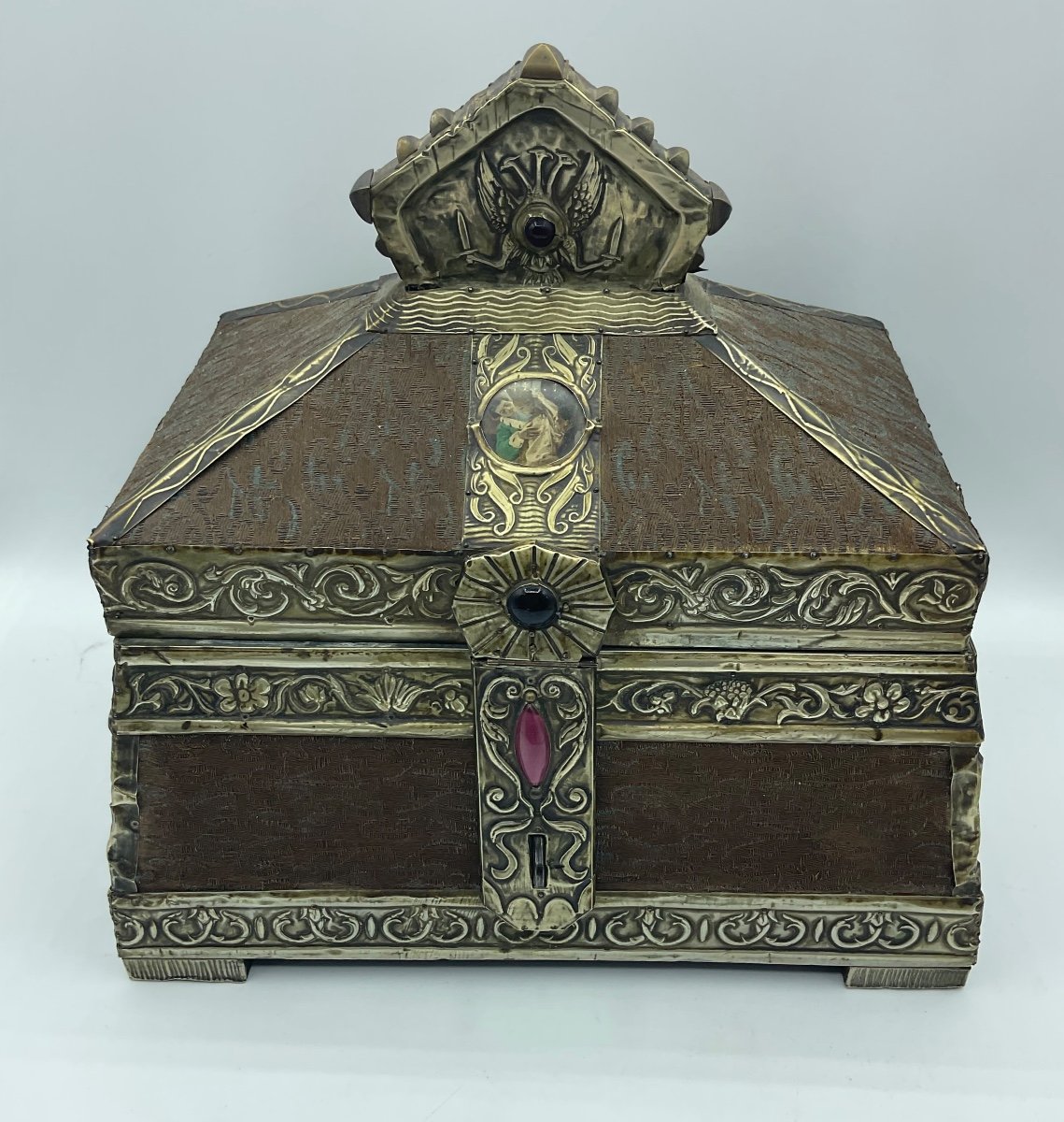 Coffret Antique De Style Russe Ancien, Russie, 19e Siècle. Makovsky Plaque