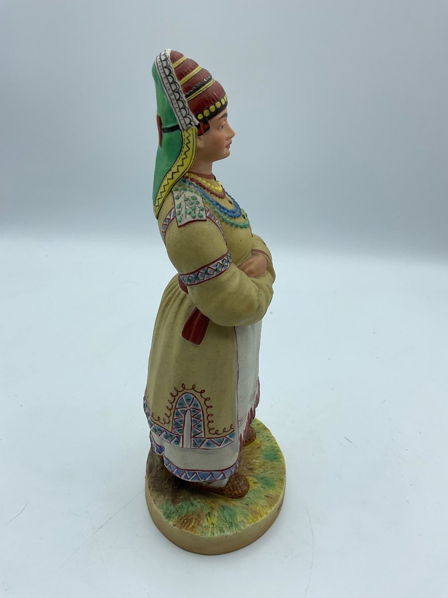 Russian Gardner Biscuit Figure Of Woman From Mordovia,perfect Condition -photo-2
