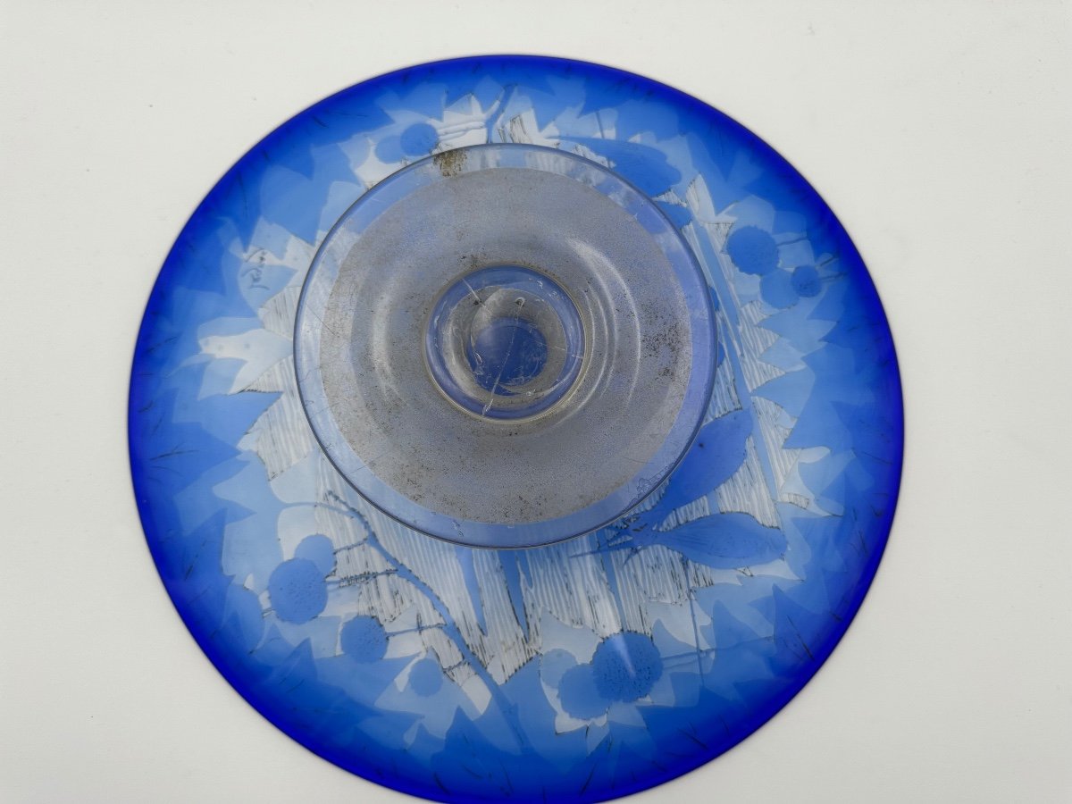 Tasse En Verre Legras à Décor Gravé D'Oiseaux, très Rare, signée. parfait état-photo-7