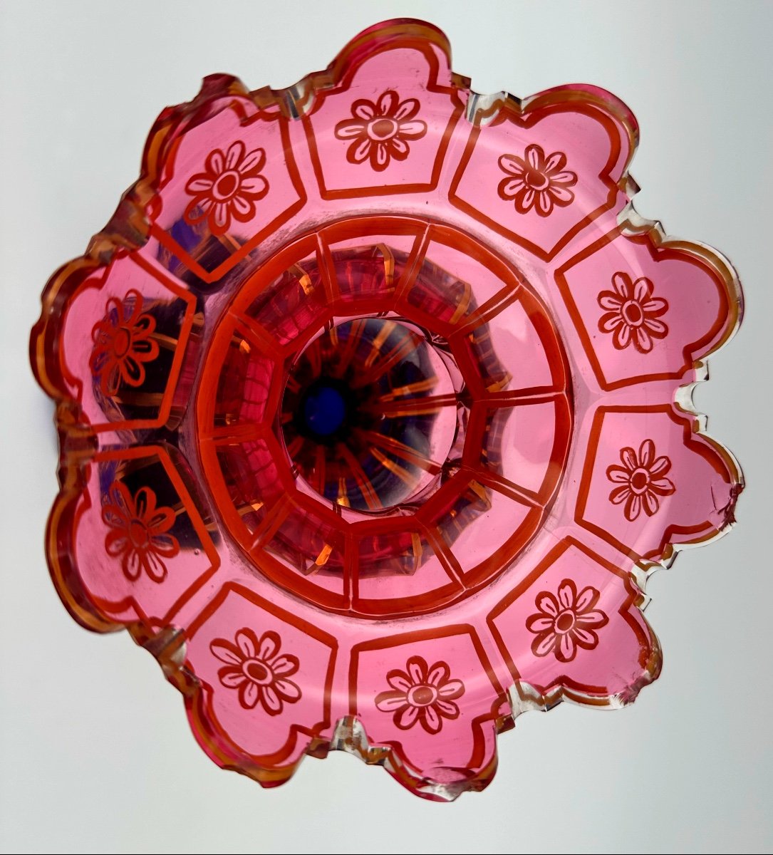 Vase  En Verre De Bohême En Deux Couleurs Réalisé Pour Un Marché Oriental-photo-2