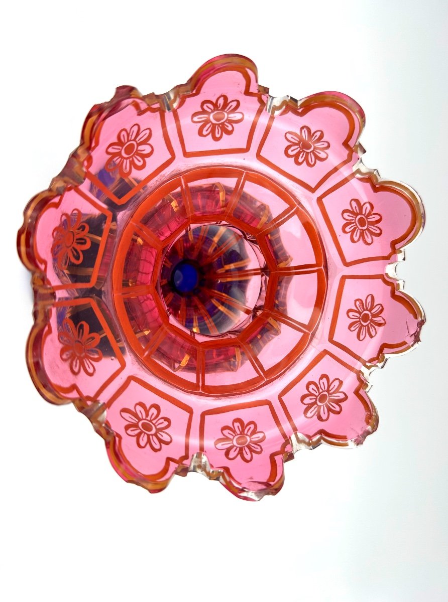 Vase  En Verre De Bohême En Deux Couleurs Réalisé Pour Un Marché Oriental-photo-1