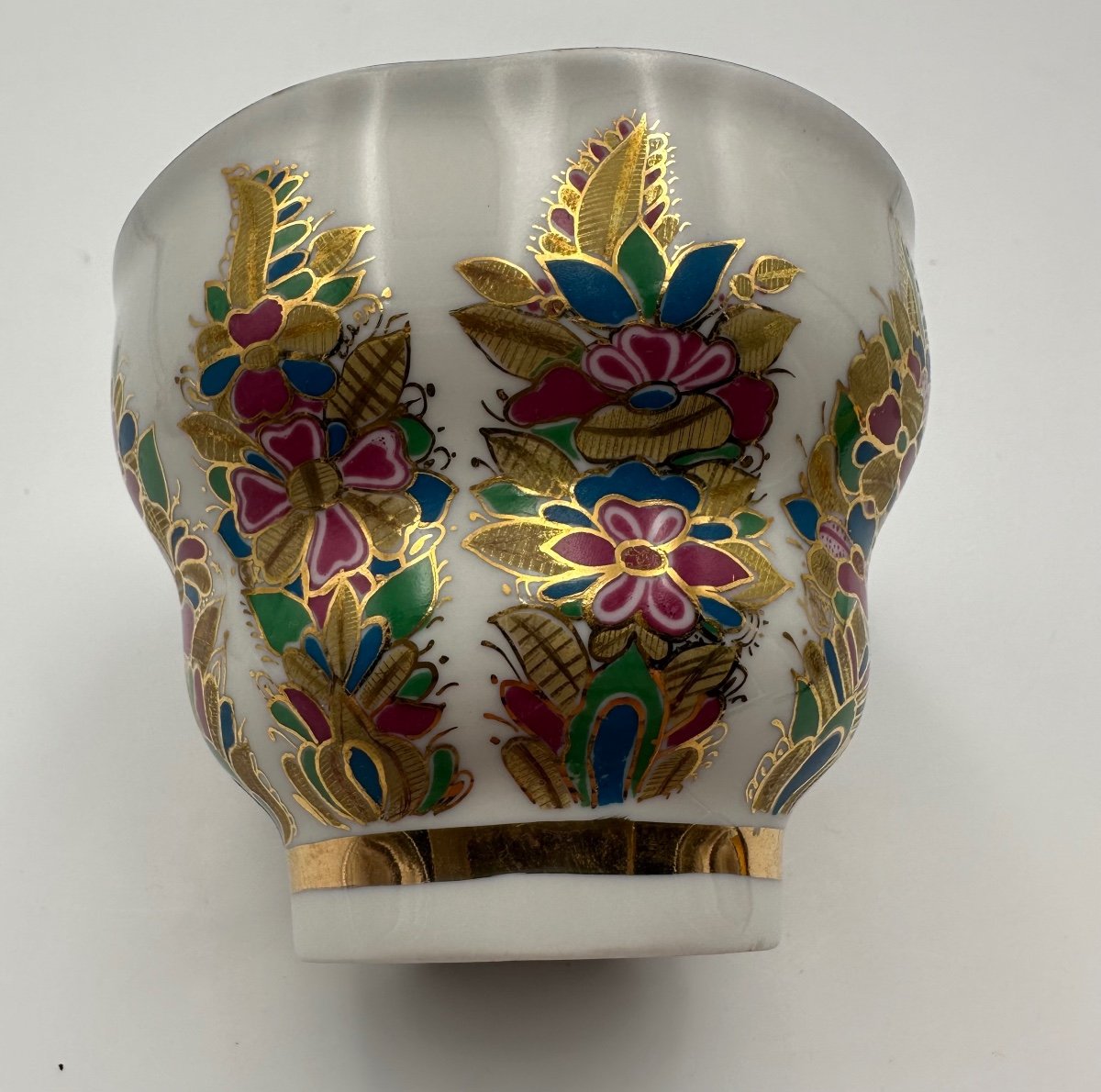Grande Tasse à Couvercle Avec Soucoupe, Lomonosov, St. Petersbourg, 20ème Siècle, Décoration Fa-photo-4