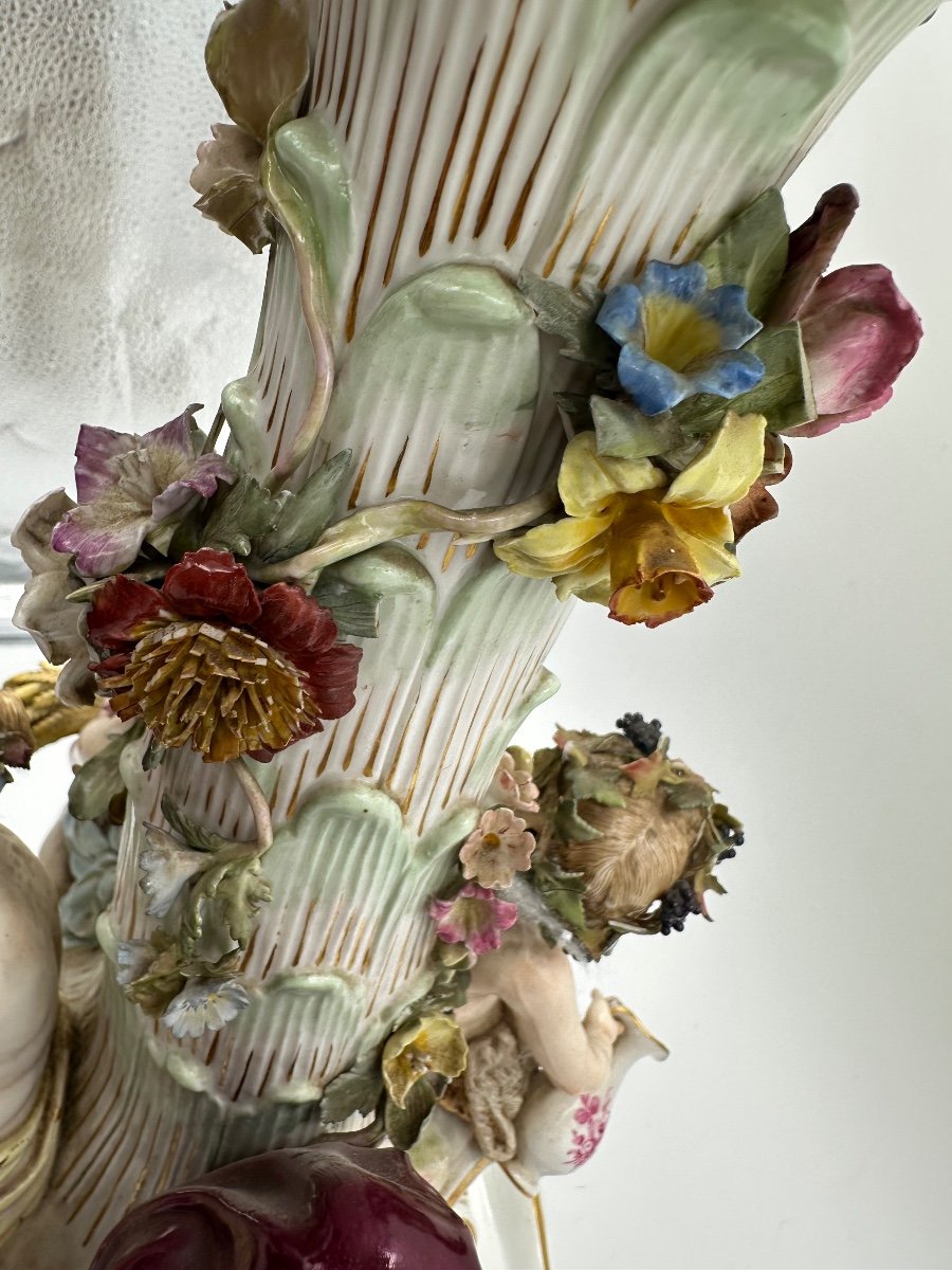 Antique Large Meissen Porcelain Cenerpiece-photo-4