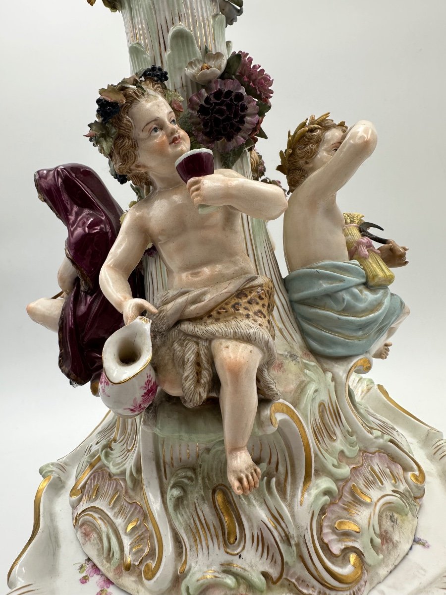 Antique Large Meissen Porcelain Cenerpiece-photo-8