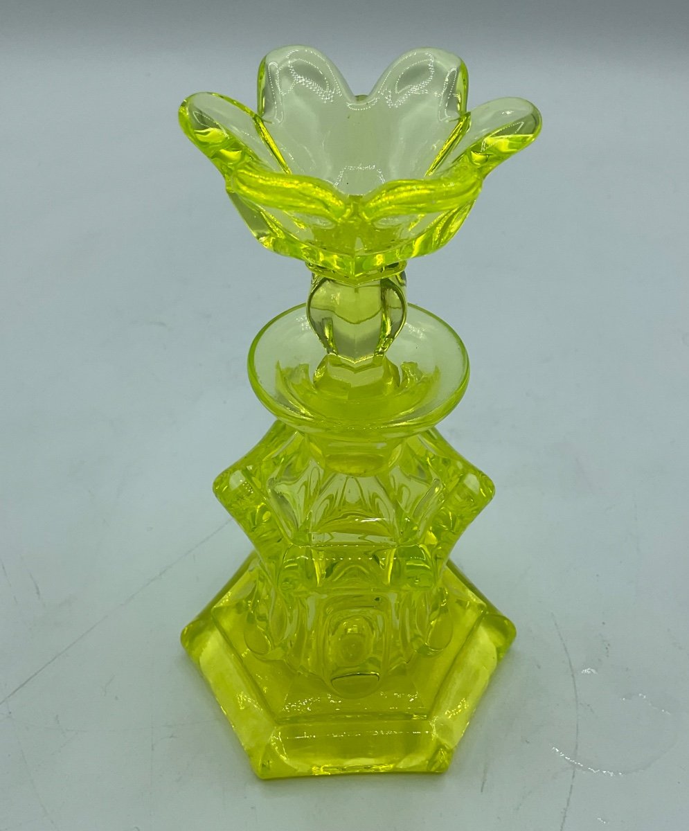 Antique Uranium Baccarat Glass Perfume Bottle -photo-2