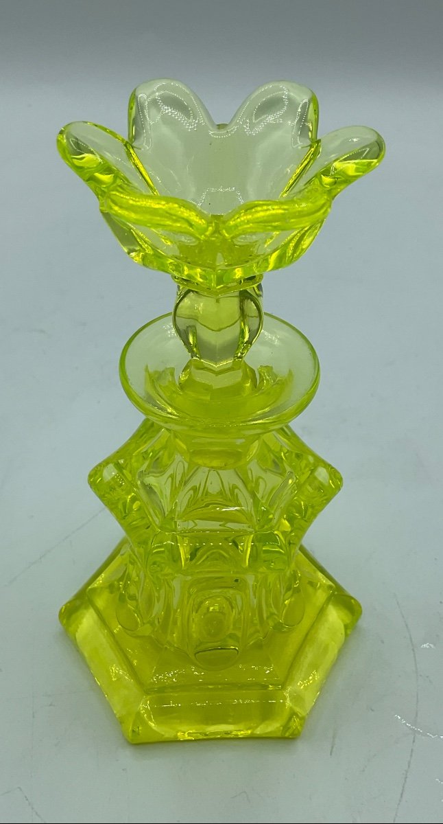 Antique Uranium Baccarat Glass Perfume Bottle -photo-4