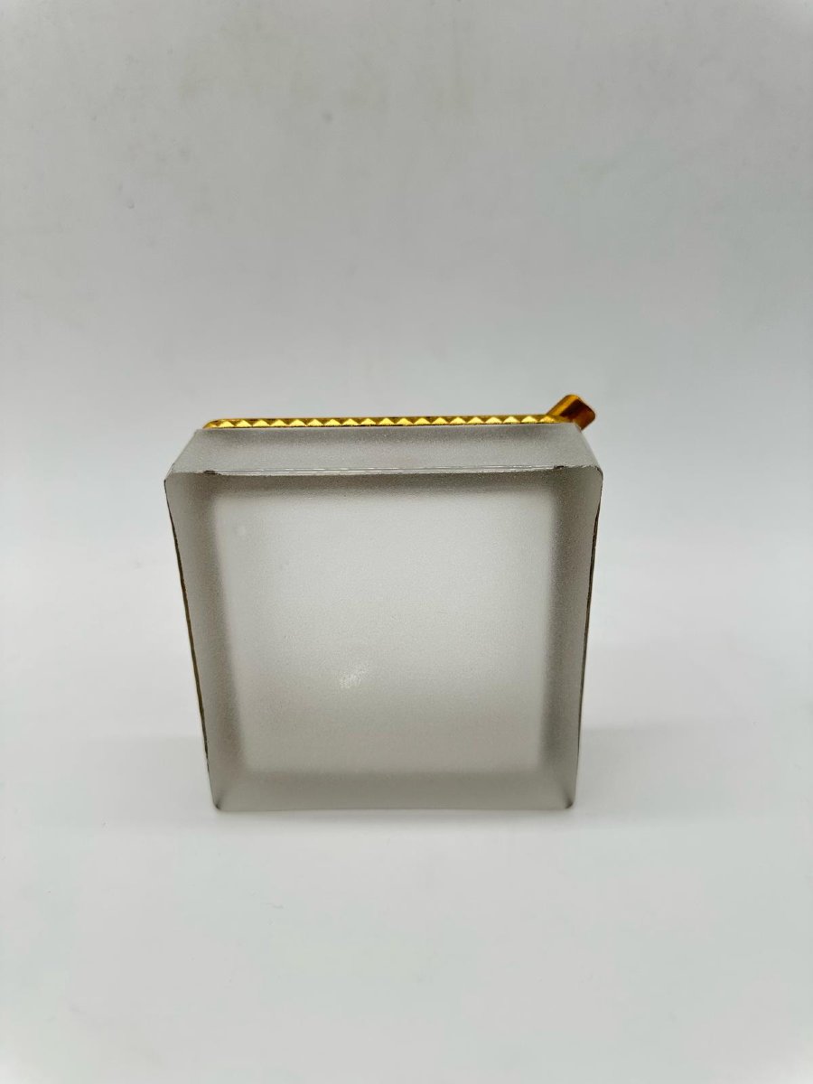 Antique Bohemian White Frosted Crystal Glass Ashtray.-photo-6