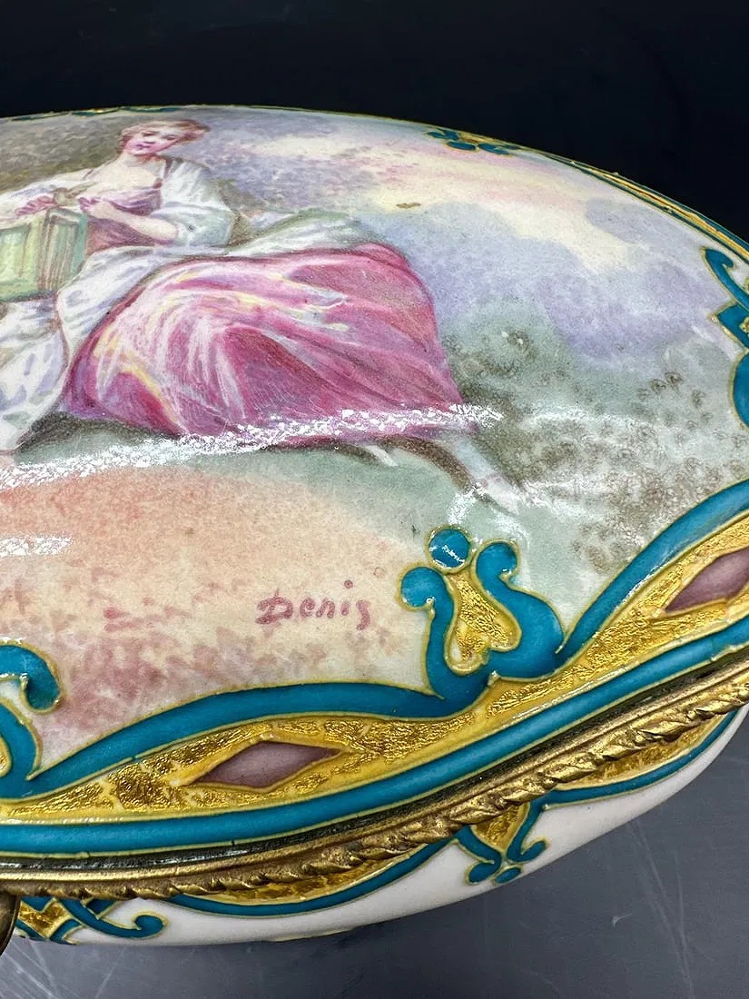 Antique Sevres Casket Box With Court Scene,signed-photo-8