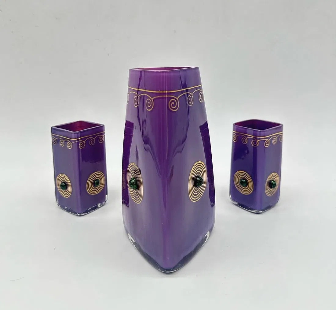 Ensemble de verres Art nouveau fabriqué à la cristallerie Wilhelm Steigerwald