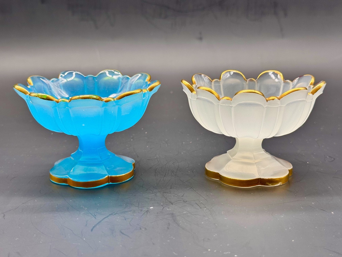 Antique French White Opaline Glass Bonbon Dish -photo-7