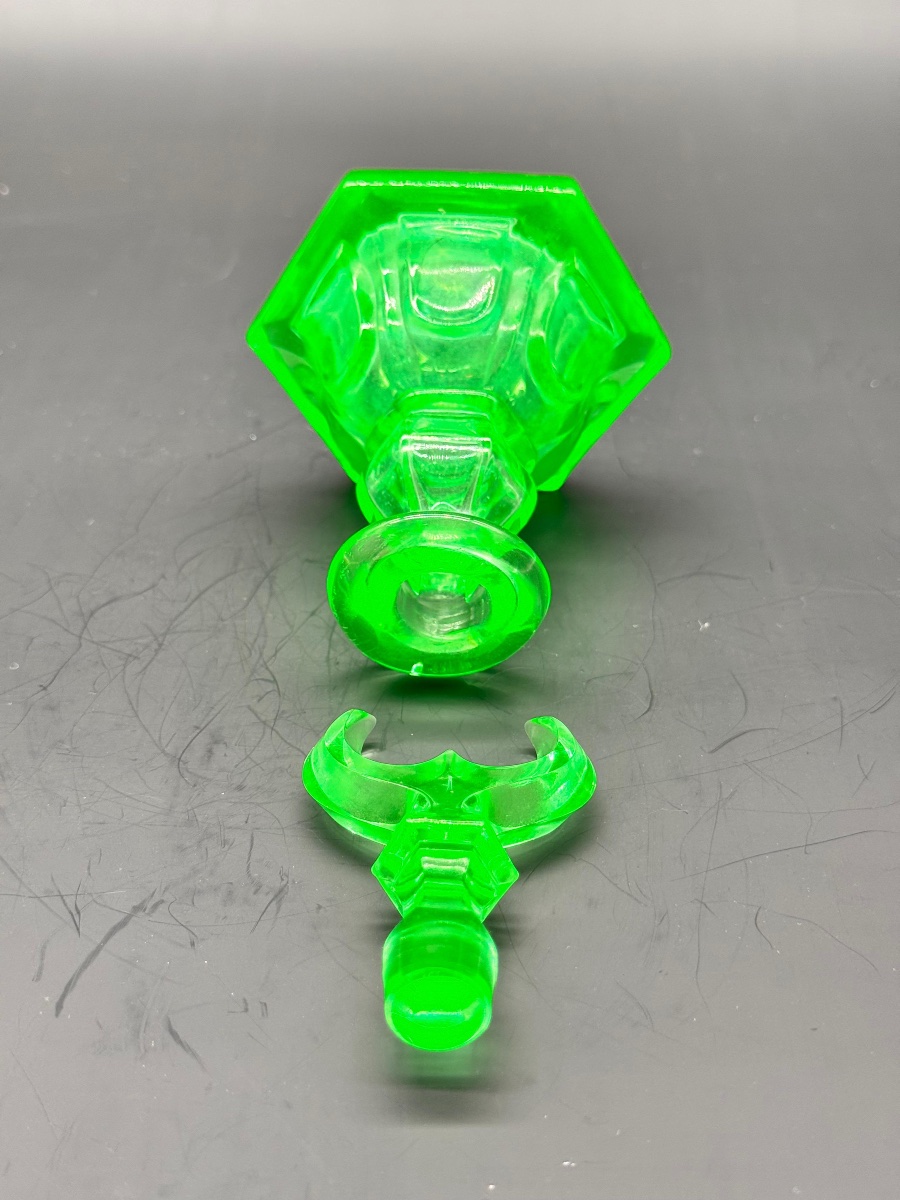 Flacon à parfum ancien en Ouraline de Bohême.-photo-4