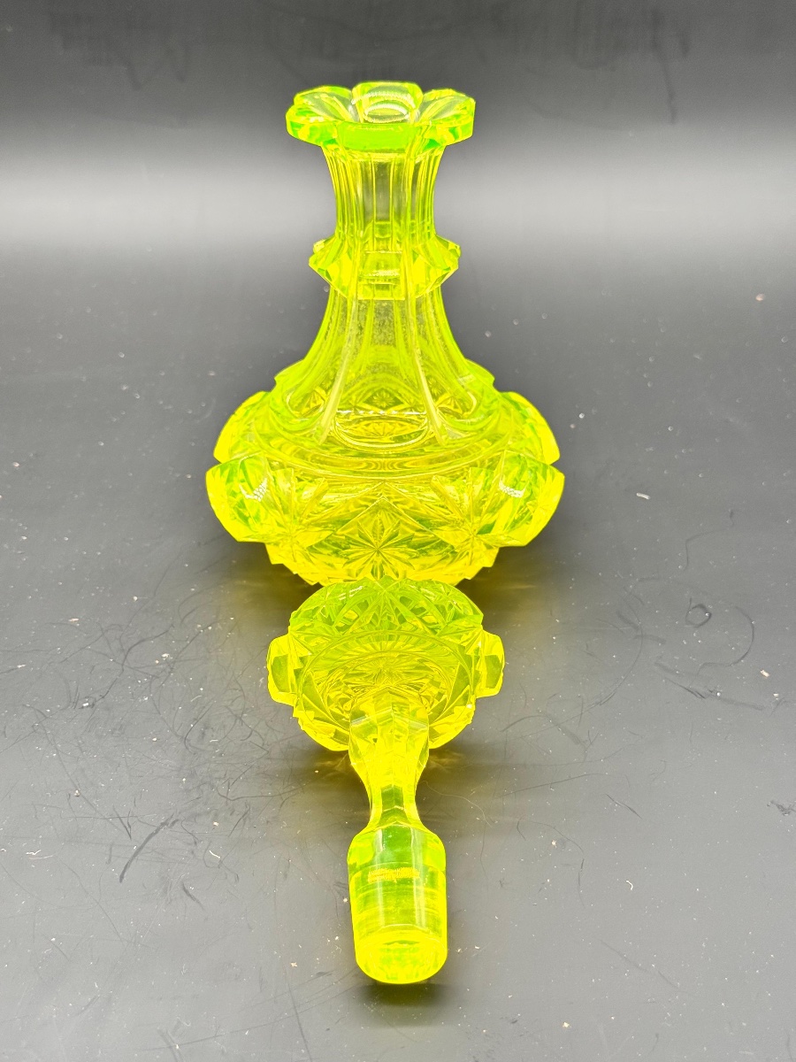 Antique Uranium Baccarat Glass Ever And Charger,perfect Condition -photo-4