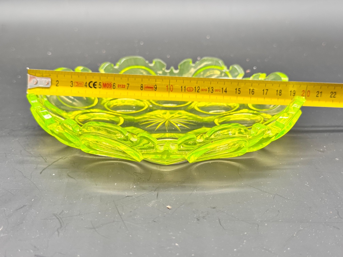 Antique Uranium Baccarat Glass Ever And Charger,perfect Condition -photo-7