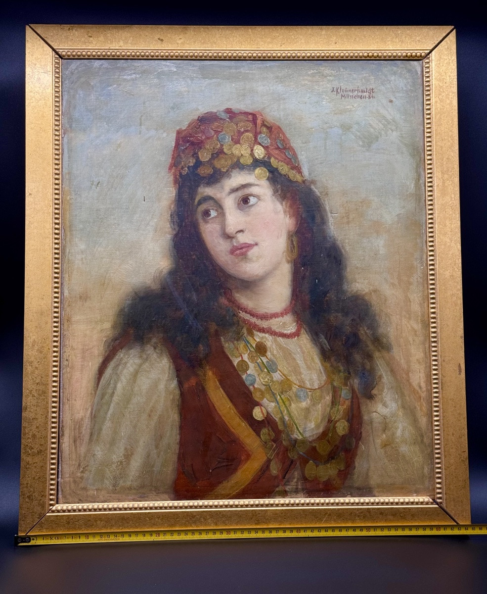19century Orientalist Odalisque Painting Oil On Canvase-photo-4