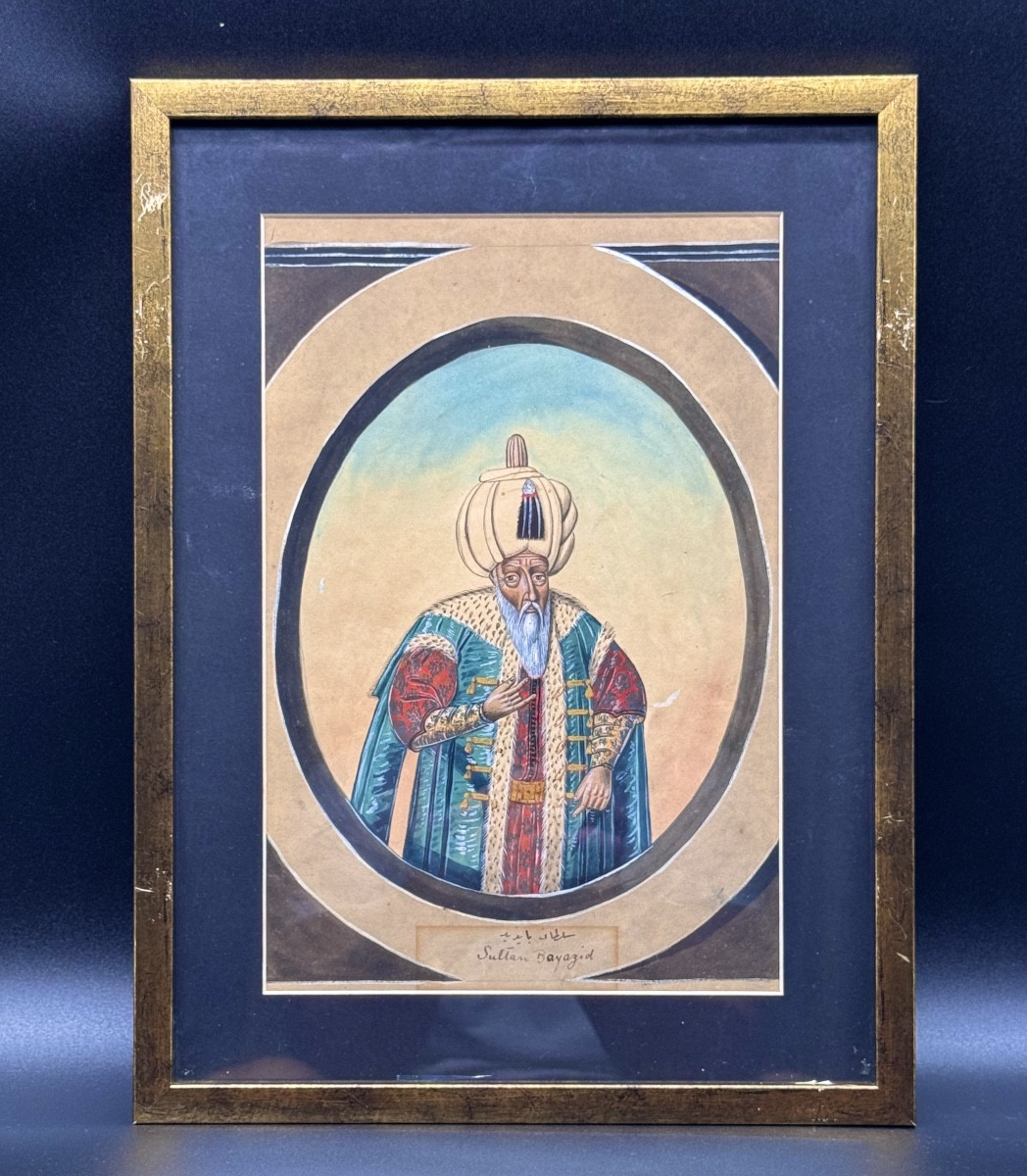 Watercolour Of Ottoman Sultan,bayezidii. #1 From Collection Of 8