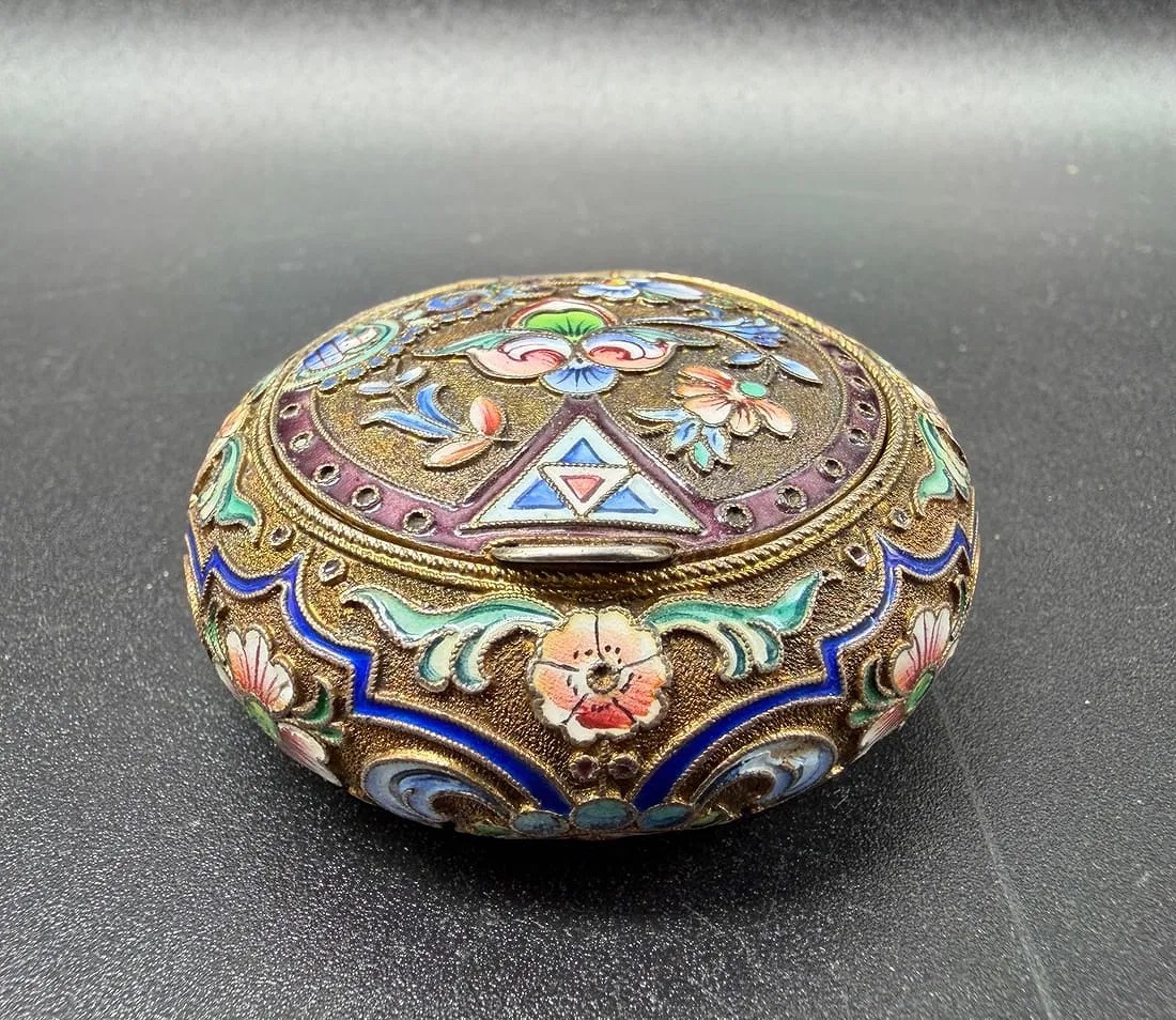 Tabatière russe ancienne en argent émaillé, 11 Artel-photo-3