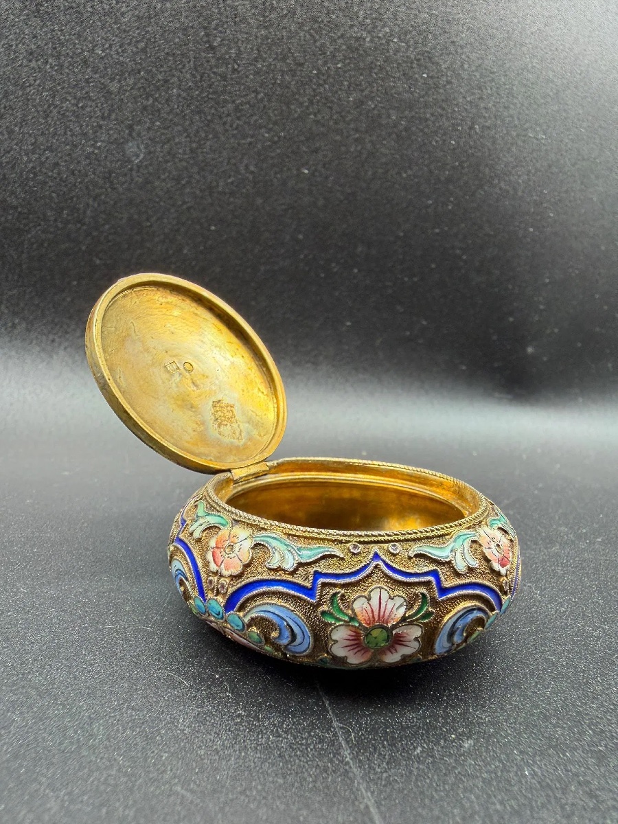 Tabatière russe ancienne en argent émaillé, 11 Artel-photo-3