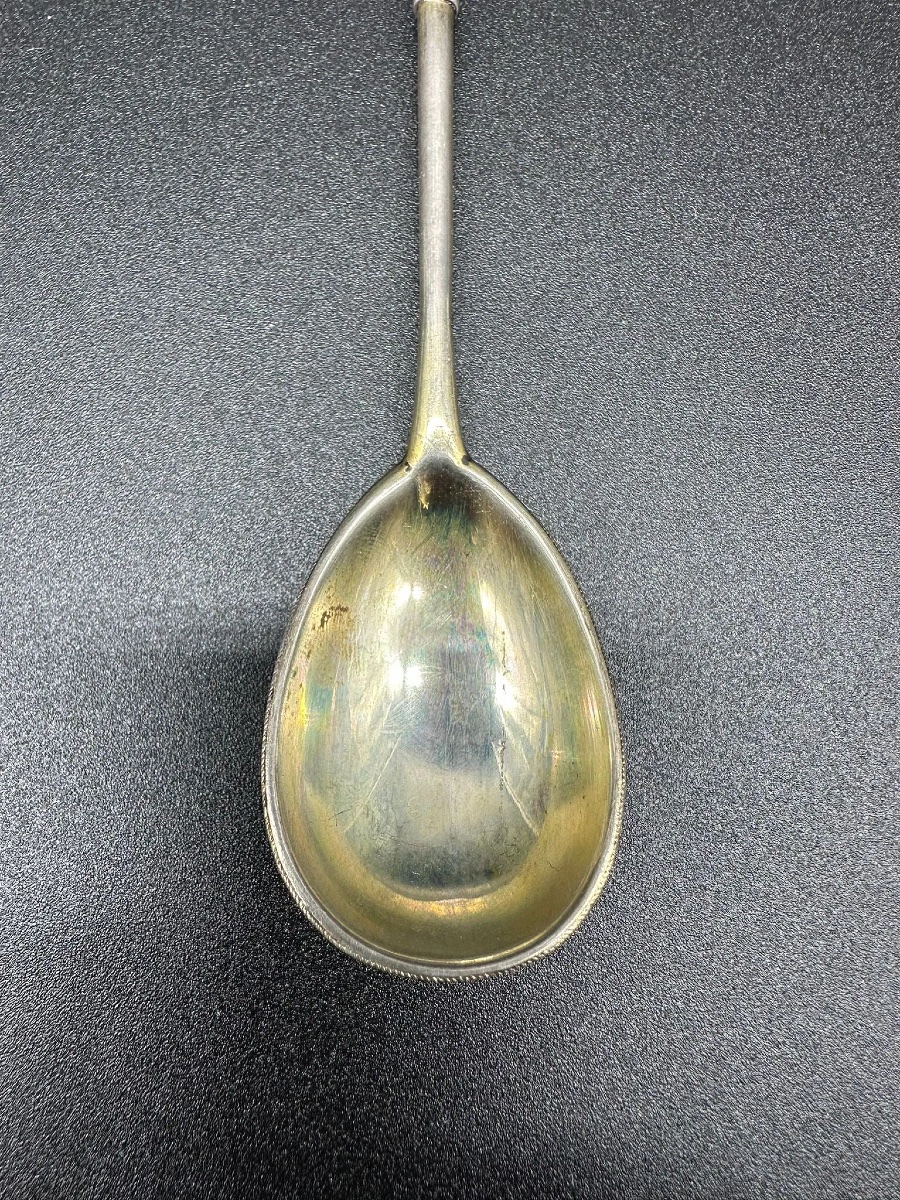 Russian Imperial Shaded Enamel Silver Spoon,6 Artel-photo-8