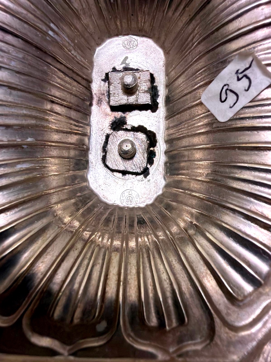 Antique Bohemian Ruby Glass Tazza Raised On Silver Foot -photo-8