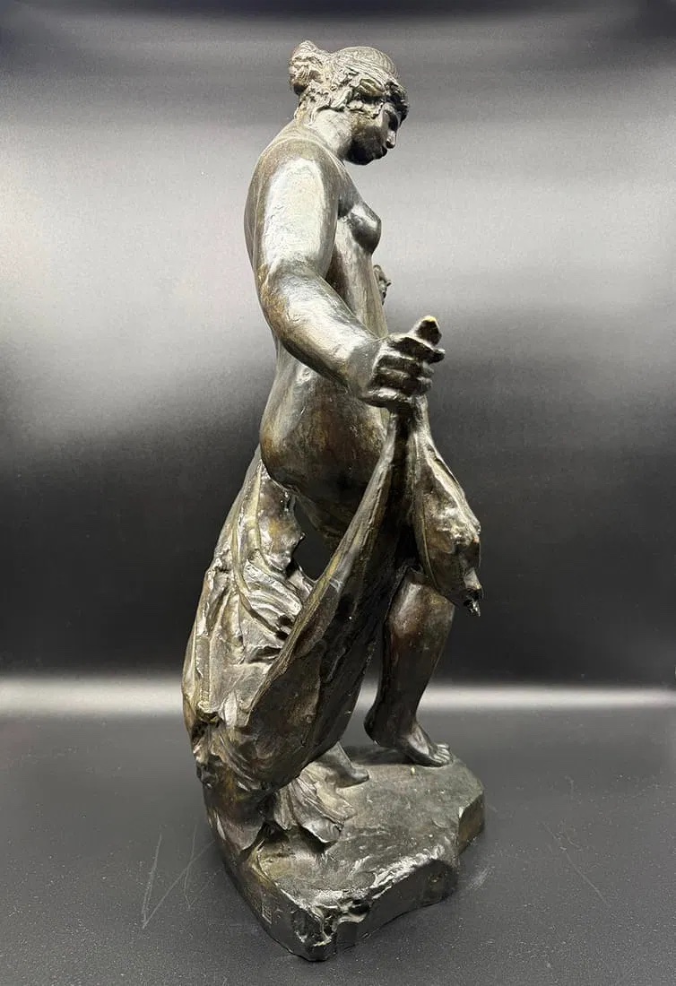 Pierre-auguste Renoir And Richard Guino Bronze Sculpture,dancer With A Veil-photo-4
