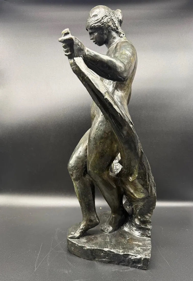 Pierre-auguste Renoir And Richard Guino Bronze Sculpture,dancer With A Veil-photo-8