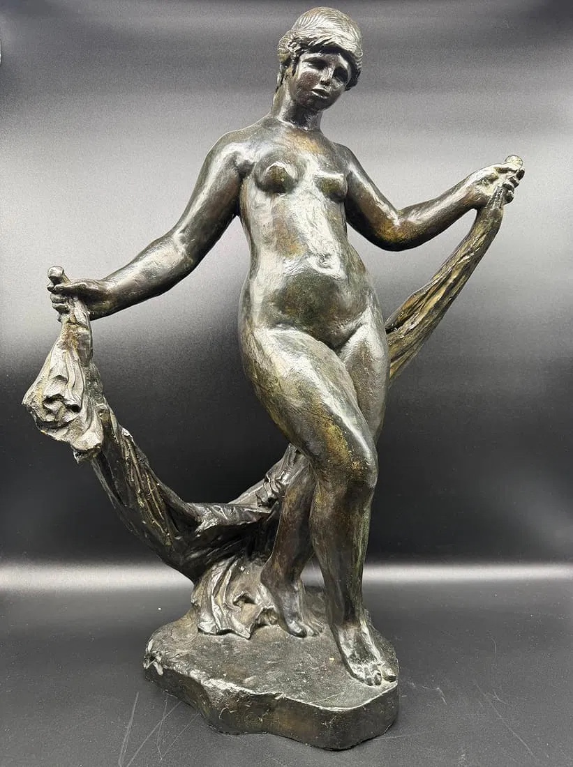 Pierre-auguste Renoir And Richard Guino Bronze Sculpture,dancer With A Veil