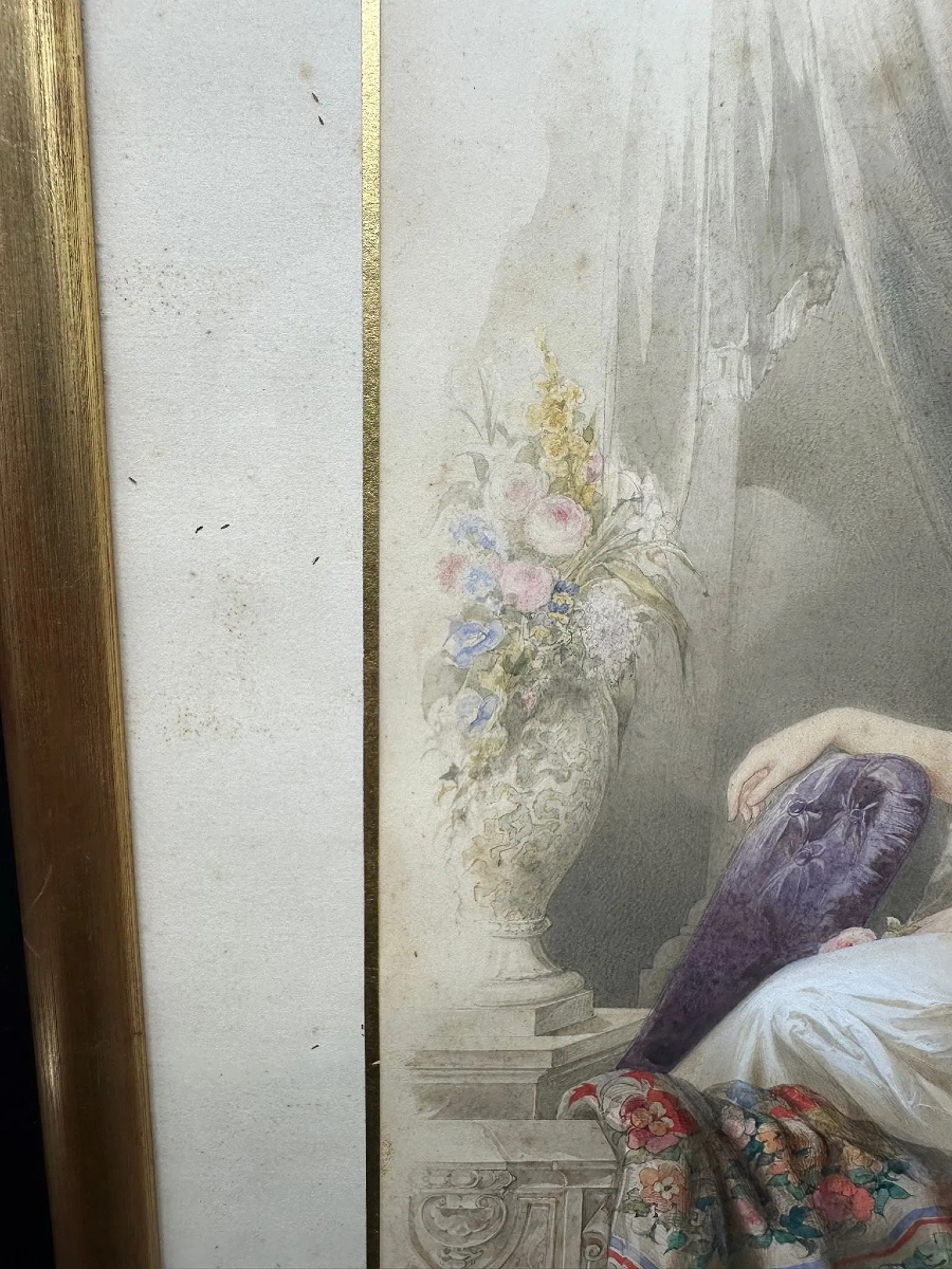 Russian Watercolour Portrait ,vladimir Ivanovich Gau (dit Woldemar Hau) (1816-1895)-photo-3