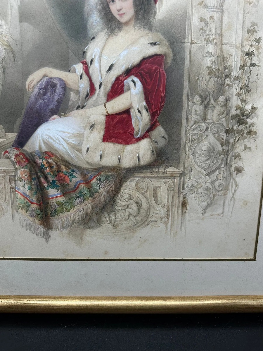 Russian Watercolour Portrait ,vladimir Ivanovich Gau (dit Woldemar Hau) (1816-1895)-photo-6