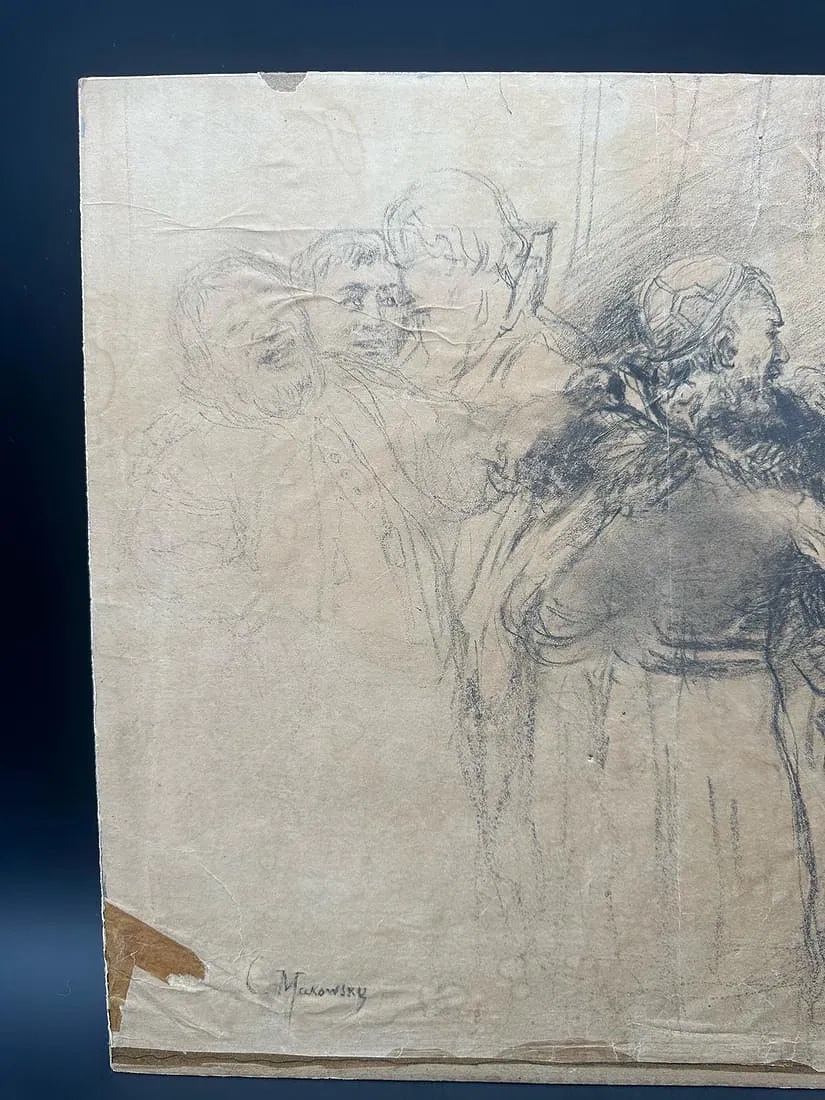 Makovsky Boyars,sketch,pencil On Paper -photo-4