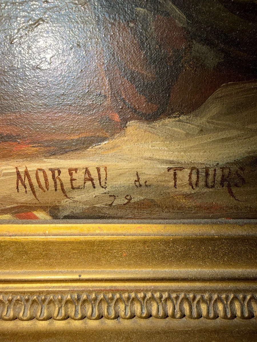 Georges Moreau De Tours Painting Oil On Canvas ,portrait Of The Odalisque-photo-2