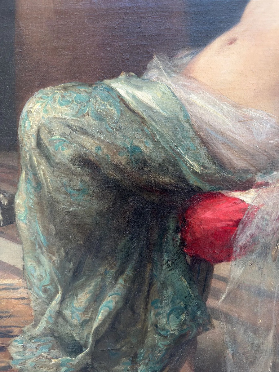 Georges Moreau De Tours Painting Oil On Canvas ,portrait Of The Odalisque-photo-7