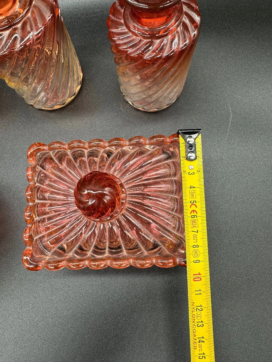 Signed Baccarat Crystal And Bamboo Toilet Bathroom Set, Set Of 6-photo-3