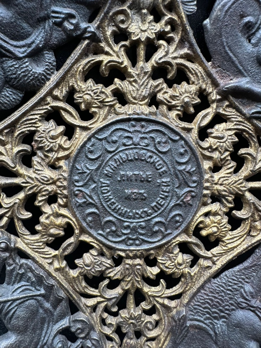 PLATEAU PERFORÉ EN FONTE RUSSE PEINT, XIXe SIÈCLE-photo-5