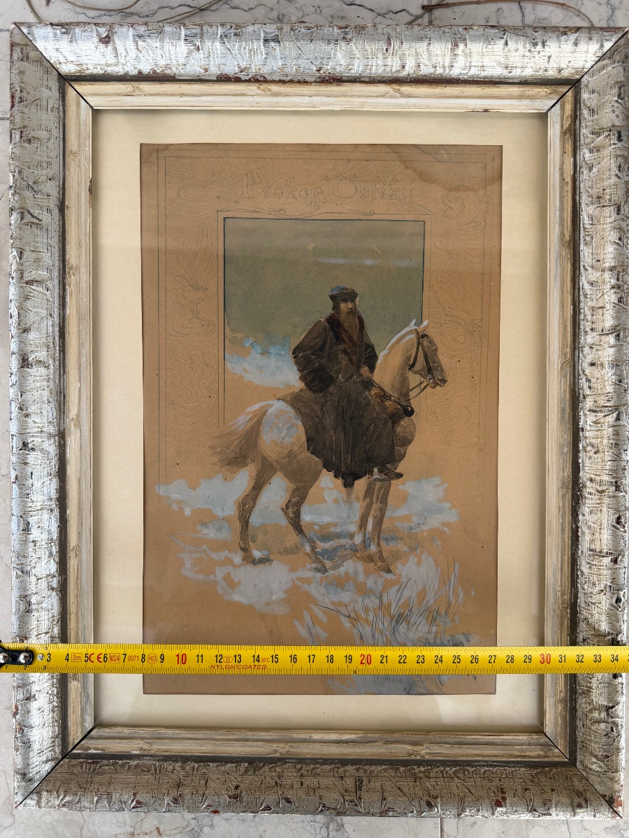 Watercolour Painting Of Prokop The Great,constantin Somov.1869-photo-3