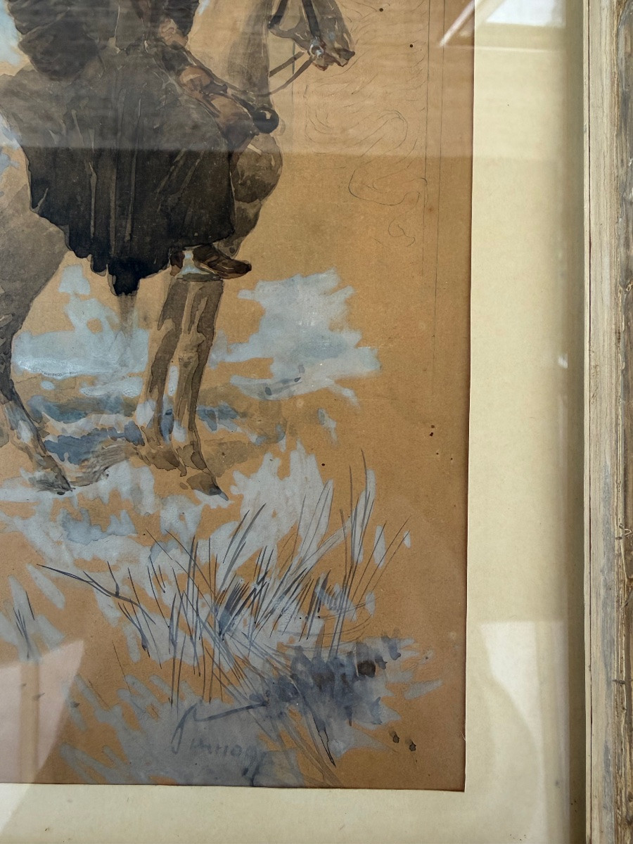 Watercolour Painting Of Prokop The Great,constantin Somov.1869-photo-8