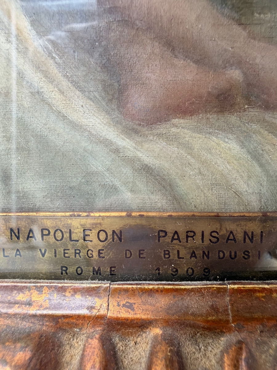Napoléon Parisiani Huile sur toile, 1909. Vierge à l'Enfant-photo-2