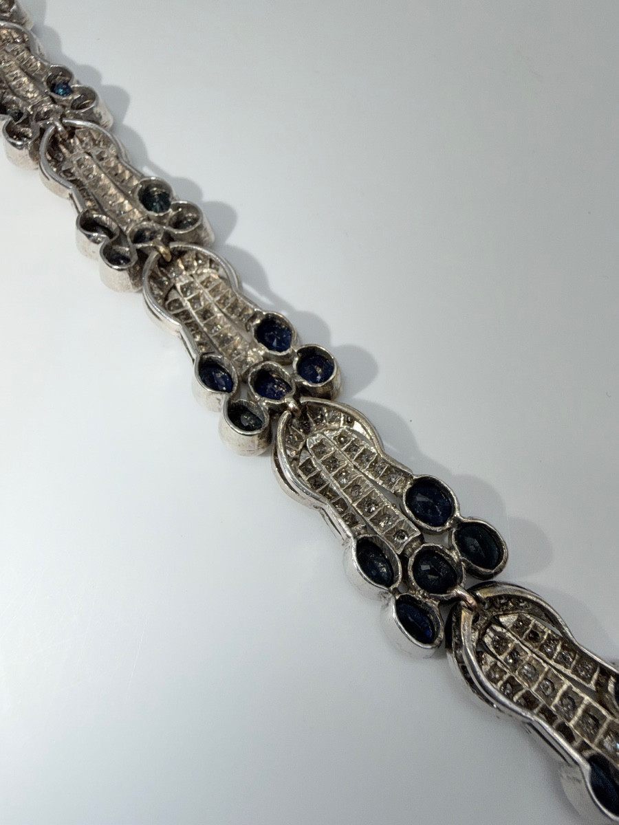 BRACELET EN SAPHIR ET DIAMANT en argent et or-photo-3