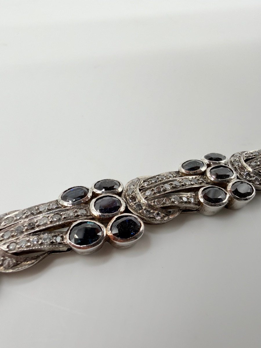 BRACELET EN SAPHIR ET DIAMANT en argent et or-photo-4