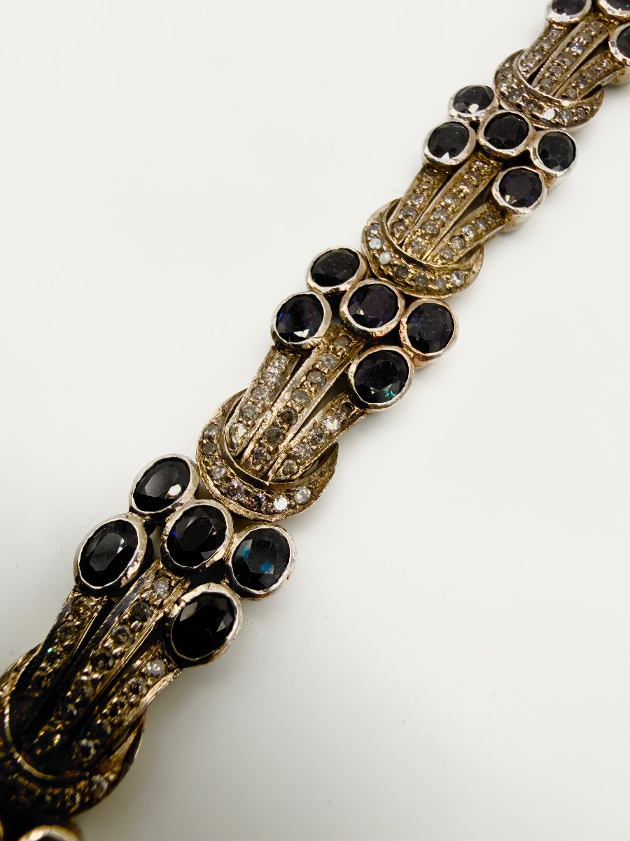 BRACELET EN SAPHIR ET DIAMANT en argent et or-photo-7