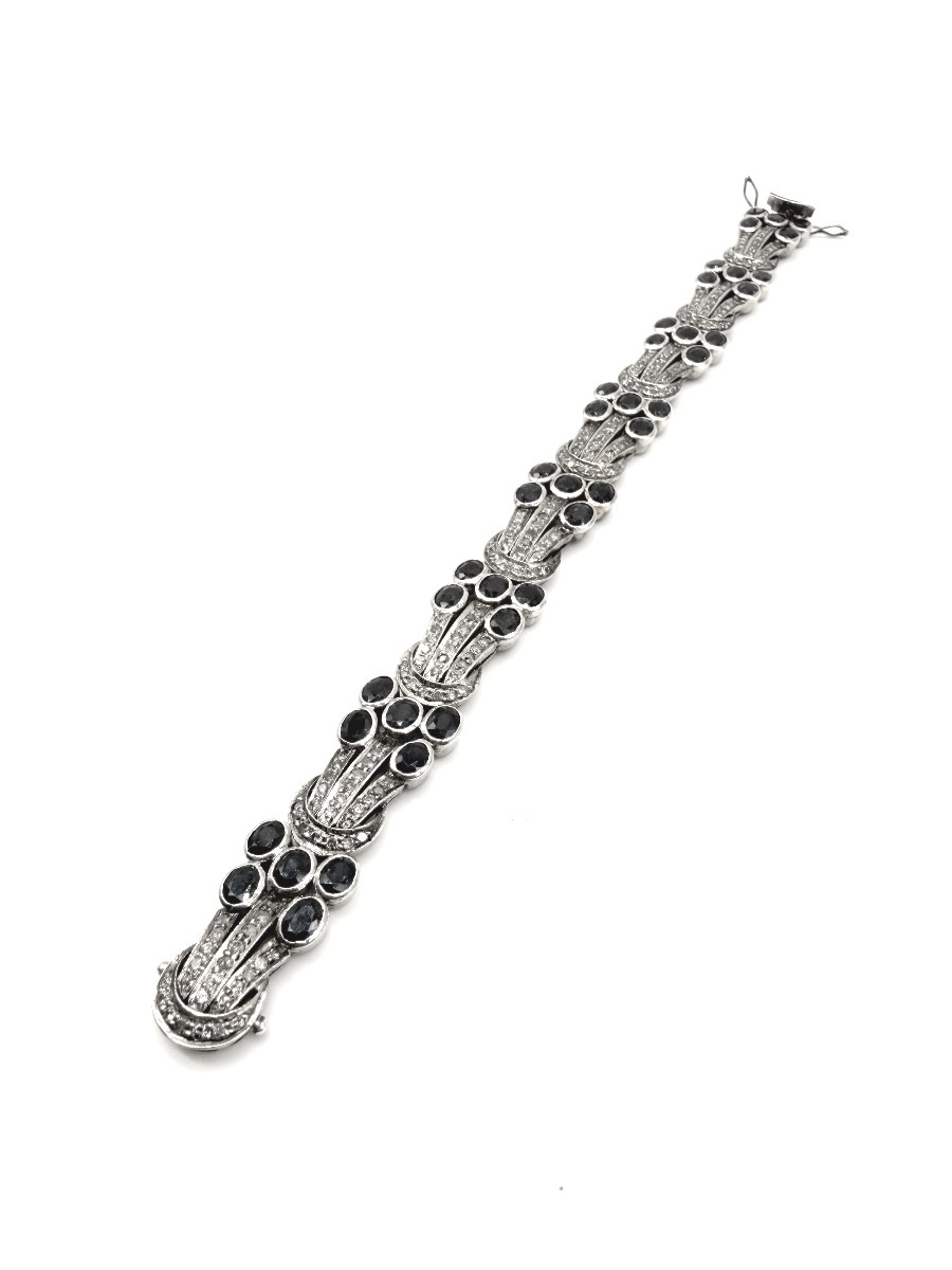 BRACELET EN SAPHIR ET DIAMANT en argent et or