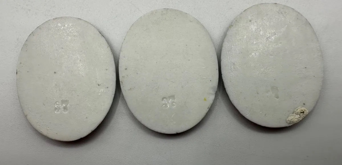 Ensemble de 20 plaques miniatures en porcelaine ancienne, XIXe -photo-2