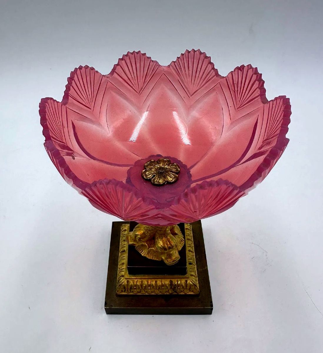 Antique Opaline Tazza Gorge De Pigeon Opaline. Charles X-photo-6