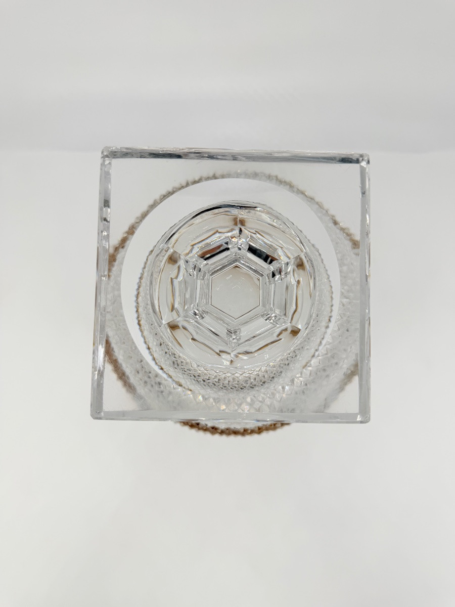 Antique Baccarat Medici Glass Vase Bronze Doré -photo-7