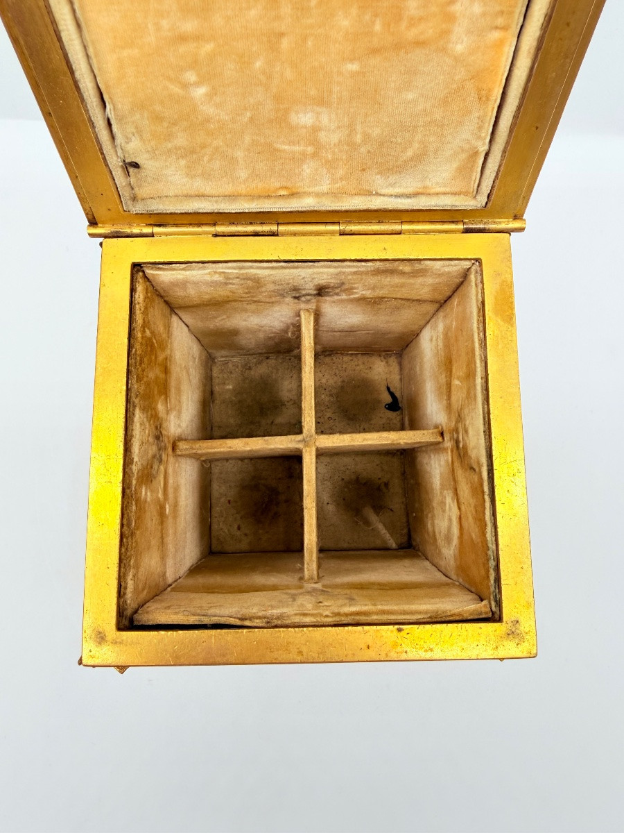 Boîte en bronze du XIXe siècle avec plaques de verre.-photo-8