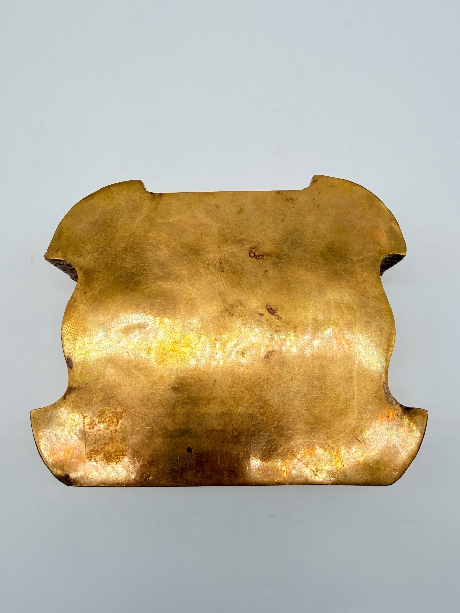 Antique French Bronze Gilded Casket With A Minute Plaque -photo-4