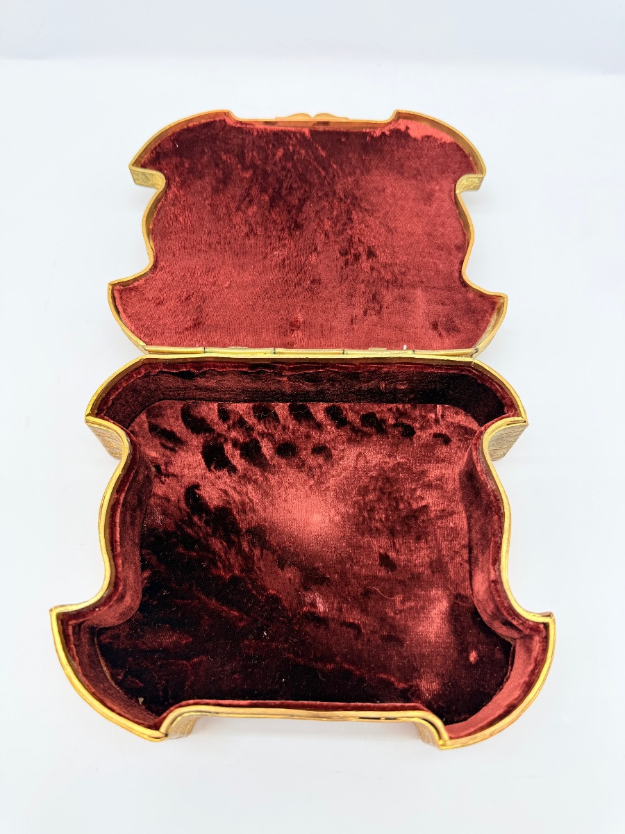 Antique French Bronze Gilded Casket With A Minute Plaque -photo-6