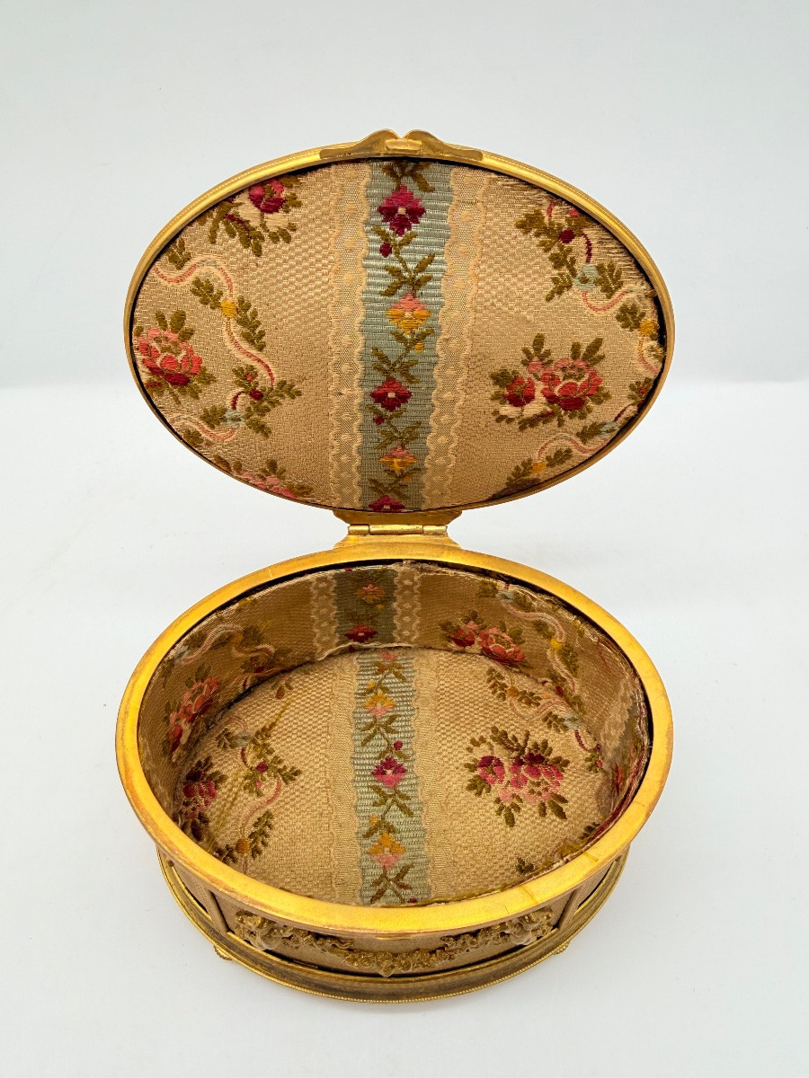 French Antique Bronze Doré Box Casket With A Miniature Portrait -photo-4