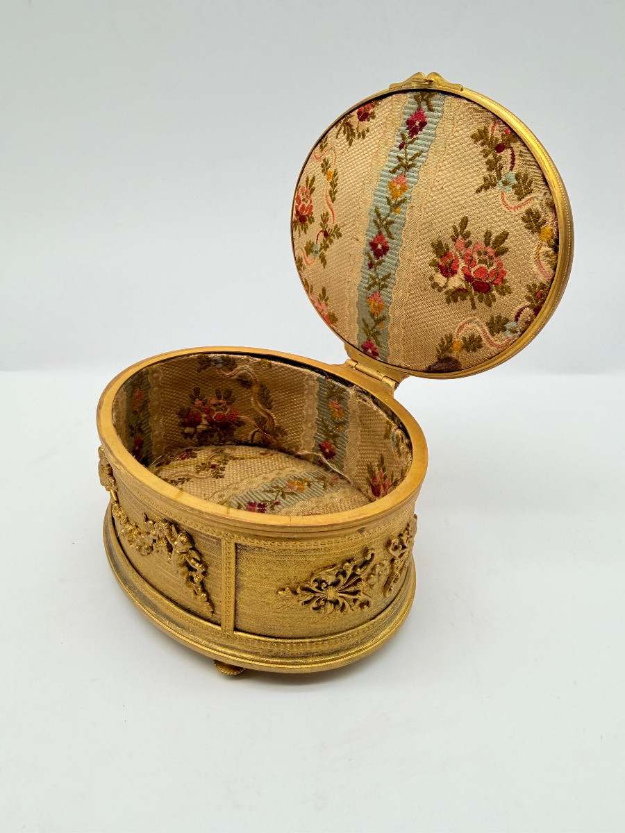 French Antique Bronze Doré Box Casket With A Miniature Portrait -photo-5