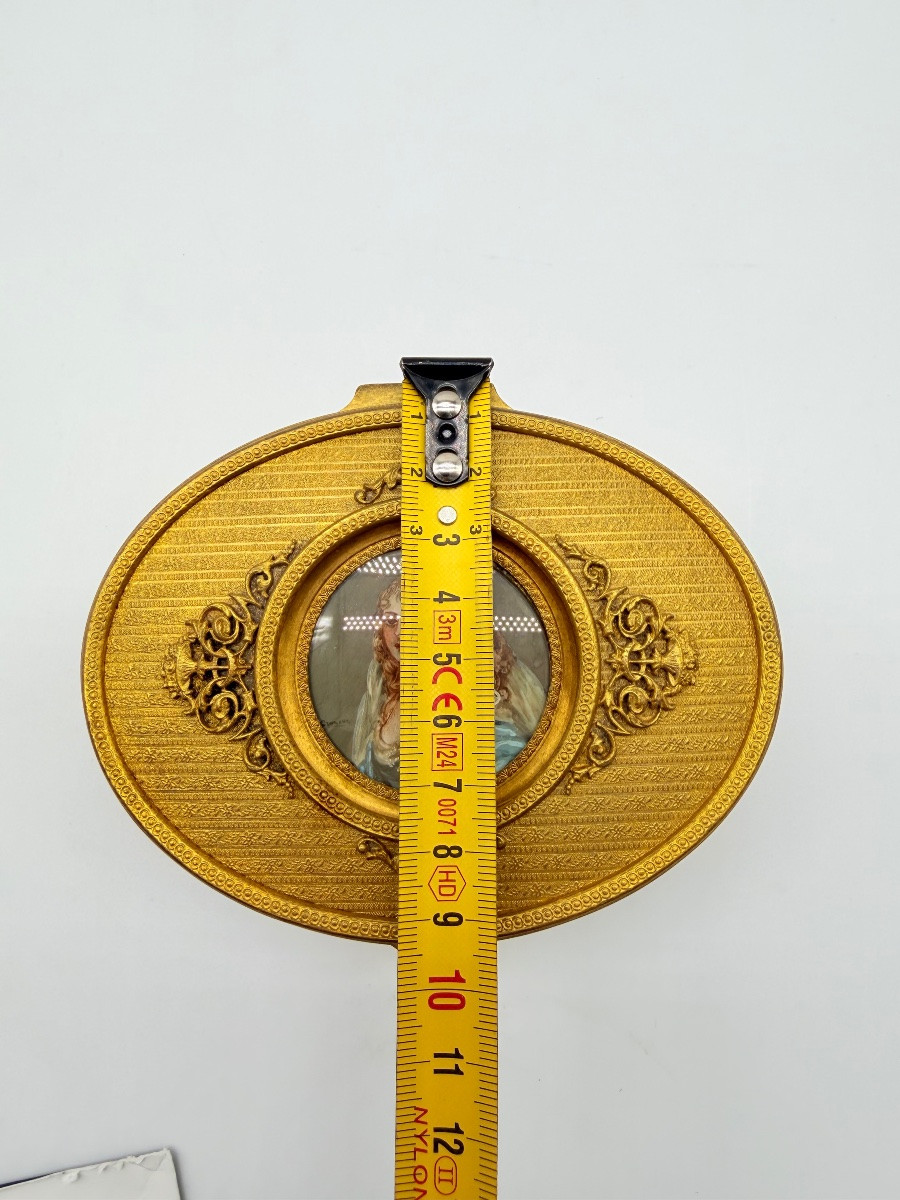 French Antique Bronze Doré Box Casket With A Miniature Portrait -photo-8